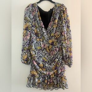 Missguided Long Sleeve Floral Dress